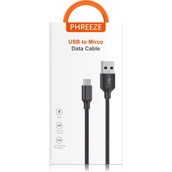 Micro USB Kabel - Nylon - 2M - Oplaadkabel - Snoer Micro USB - Geschikt voor PS4 - Samsung - Huawei - OPPO - Xiaomi - LG - Sony - HTC - Motorola