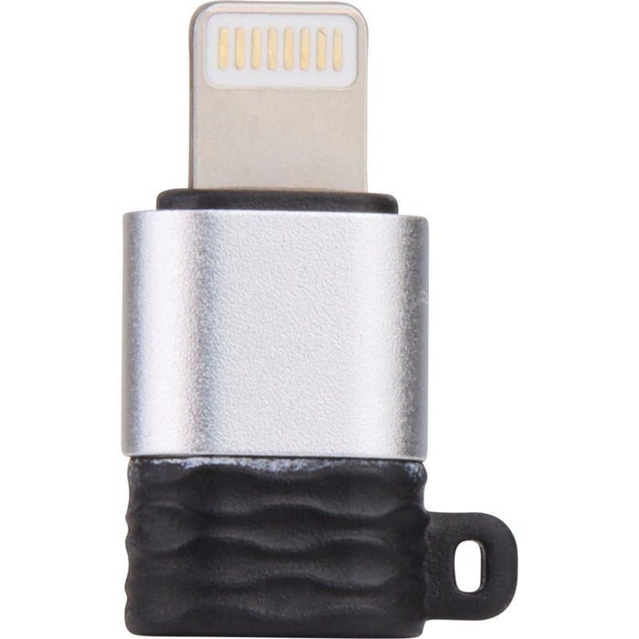 Micro-USB naar Lightning Adapter - Aluminium Design - Micro USB B (Female) naar Apple Lightning (Male) Phreeze™ Converter - Ondersteunt 2.4A snelladen en 480 Mbps data overdracht - Met Sleutelhanger - Zilver