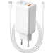 Next-Gen 3 in 1 USB C Snellader + Lightning Kabel - 1 Meter - 65W GaN Technologie - Oplader Geschikt voor Macbook Air, MacBook Pro, iPad Pro, iPhone 14, iPhone 13, iPhone 11 Pro Max, iPhone Xs Max, Tablet - Opladers - Phreeze
