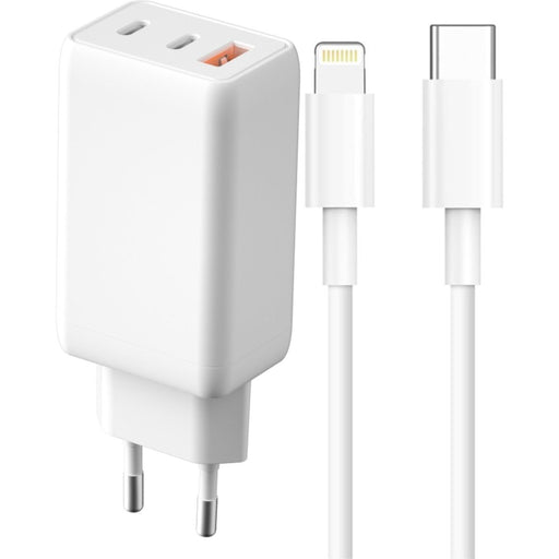 Next-Gen 3 in 1 USB C Snellader + Lightning Kabel - 2 Meter - 65W GaN Technologie - Oplader Geschikt voor Macbook Air, MacBook Pro, iPad Pro, iPhone 14, iPhone 13, iPhone 11 Pro Max, iPhone Xs Max, Tablet - Opladers - Phreeze