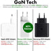 Next-Gen 3 in 1 USB C Snellader + Lightning Kabel - 2 Meter - 65W GaN Technologie - Oplader Geschikt voor Macbook Air, MacBook Pro, iPad Pro, iPhone 14, iPhone 13, iPhone 11 Pro Max, iPhone Xs Max, Tablet - Opladers - Phreeze