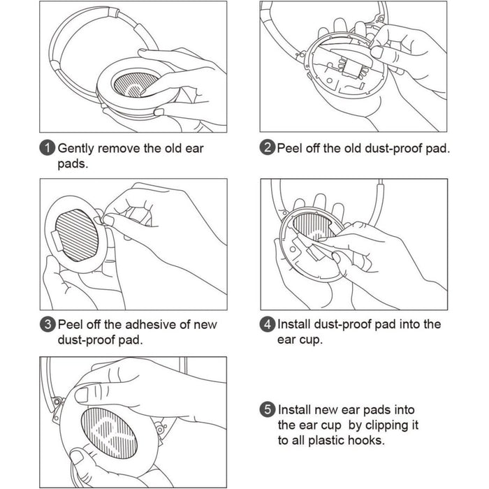 Oorkussens Earpads voor Bose Quietcomfort QC35 II, QC35, QC25, QC15 - Bose Oorkussens Reparatie Set met Handleiding voor Bose QC35 II, QC35, QC25, QC15 - Soundlink / Soundt