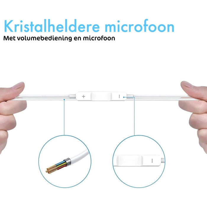 Oortjes iPhone met Lightning Aansluiting en Microfoon - Bedrade Oordopjes met In-Ear - Oortjes met Draad en Microfoon