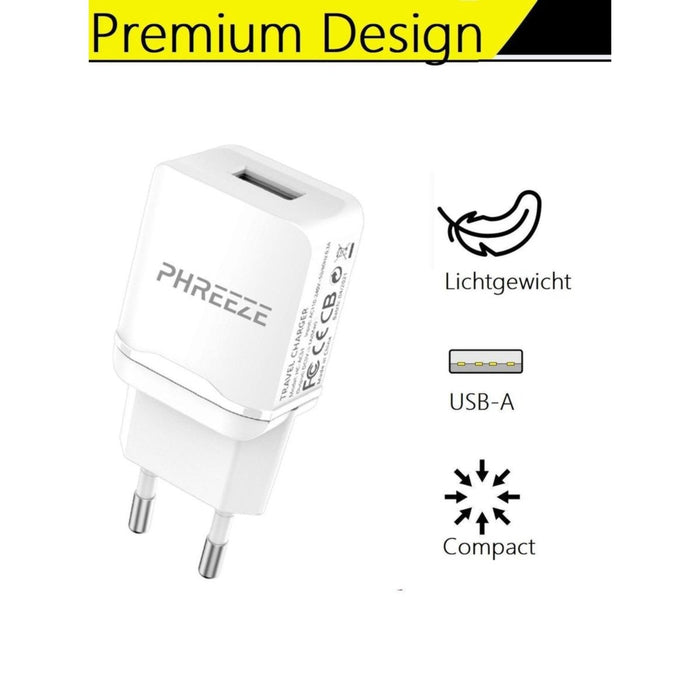 Oplaadstekker met Micro-USB Kabel | 1 Meter | USB Power Oplader voor Samsung / Xiaomi / OPPO / Huawei / LG / Sony / HTC | Lader met Micro USB Kabel