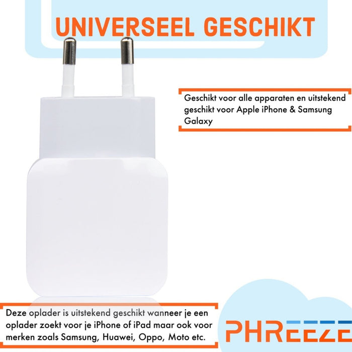 Phreeze 2.1A Duo USB Oplader met Fast Charge - PHR-A2202N