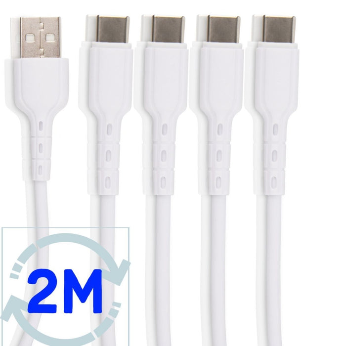 Phreeze 4x USB-C naar USB-A Kabel 3.0 (2 meter)  - Oplaadkabel - Laadsnoer - Type C - Date-en Laadkabel - Snellader