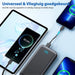 Phreeze 5-in-1 Powerbank 10.000 mAh met Zaklamp - Ingebouwde Apple Lightning Kabel + USB-C + Micro-USB Opladerkabel - Snellader - Oplaadbare Batterij - Geschikt voor Vliegtuig, iPhone, Samsung - Universeel - Phreeze