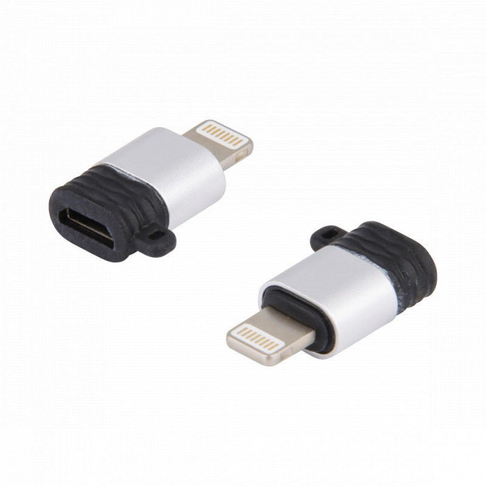 Phreeze™ Converter Micro-USB naar Apple Lightning Adapter, 2-Pack - Universeel - Aluminium - Sleutelhanger