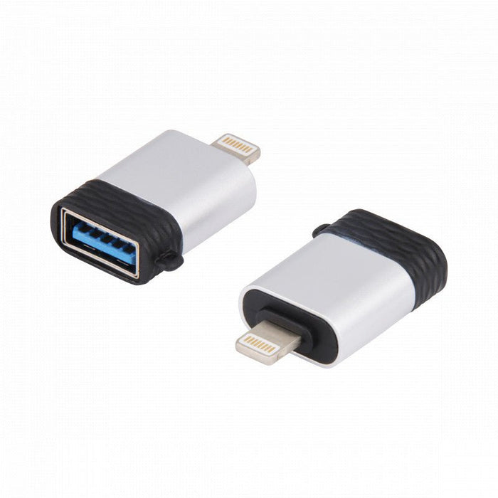 Phreeze™ Converter USB 3.0 A naar Apple Lightning Adapter, 2-Pack - Universeel - Aluminium - Sleutelhanger