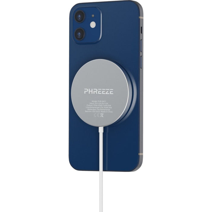 Phreeze Draadloze Oplader 15W - Magnetisch - Wit - Geschikt voor Magneet iPhone 12 en iPhone 13 - Wireless Fast Charger - 15W Snellader - Recycled Aluminium Design