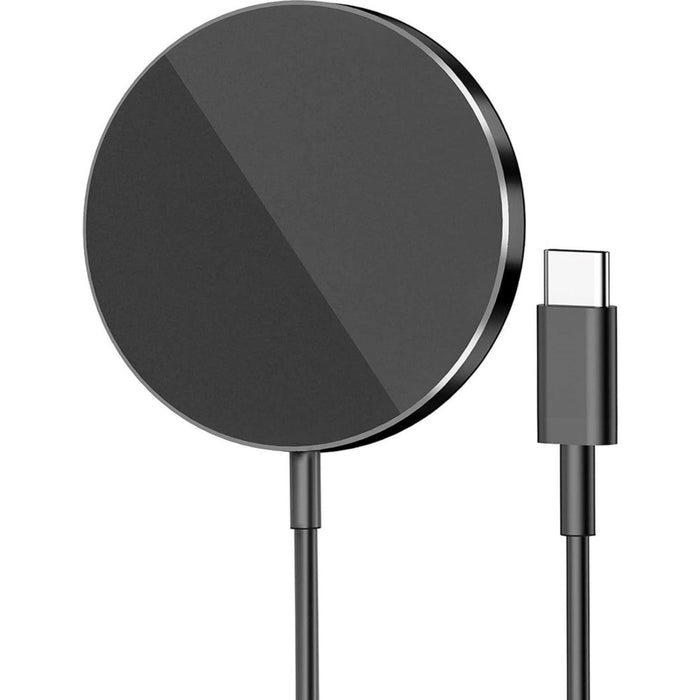 Phreeze Draadloze Oplader 15W - Magnetisch - Zwart - Geschikt voor Magneetfunctie van iPhone 12 en iPhone 13 - Wireless Fast Charger - 15W Snellader - Magnetisch - Recycled Aluminium Design