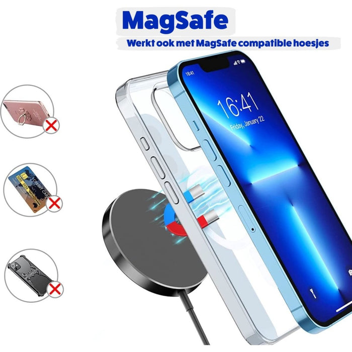 Phreeze Draadloze Oplader 15W - Magnetisch - Zwart - Geschikt voor Magneetfunctie van iPhone 12 en iPhone 13 - Wireless Fast Charger - 15W Snellader - Magnetisch - Recycled Aluminium Design