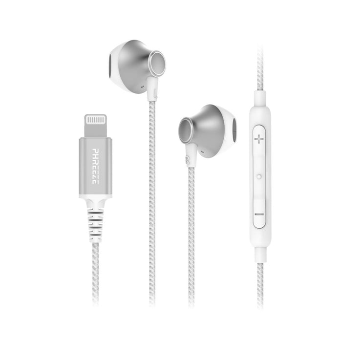 Phreeze EP2 Apple EarPods met Lightning Aansluiting - Gevlochten Kabel - Pure Bass - Crystal Clear Microphone - Apple Gecertificeerd - Made For iPhone - Apple Oortjes - EarPods - Lightning Headset - Lightning Oortjes - Oordopjes iPhone- iPhone Headset