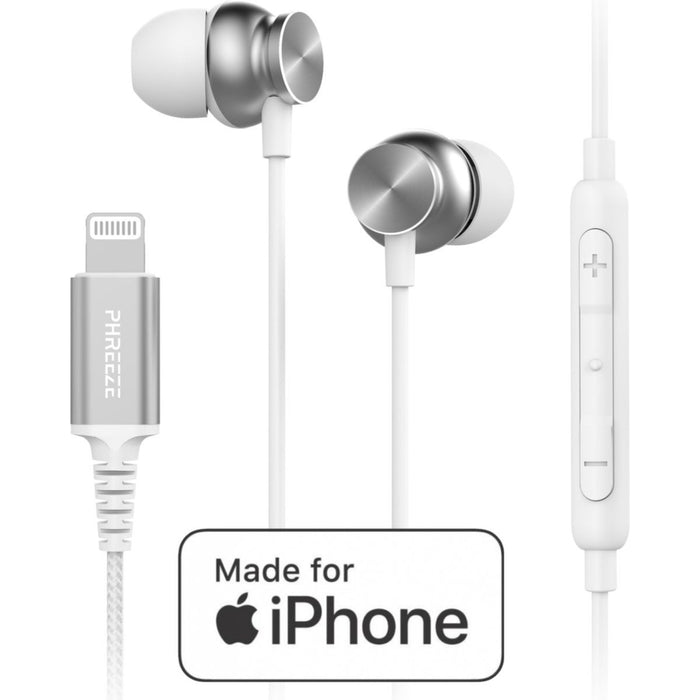 Phreeze EP2 Apple MFI In-Ear Oortjes met Lightning Aansluiting - In-Ear Design - Gevlochten Kabel - Pure Bass - Crystal Clear Microphone - Apple Gecertificeerd - Made For iPhone - Apple Oortjes - EarPods - Lightning Oortjes - Sport Oordopjes iPhone
