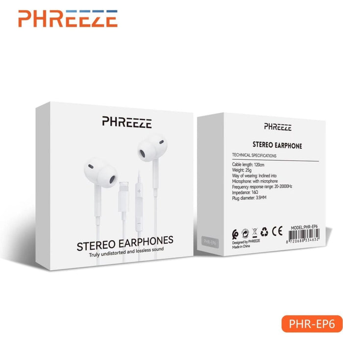 Phreeze EP8 Bedrade Lightning Headset - iPhone Oortjes - Geschikt voor Apple Earpods - Bedrade Oortjes met Lightning Aansluiting - Gevlochten Kabel - Extra Duurzaam - Zwarte - Losless Geluid - Comfortabele Pasvorm