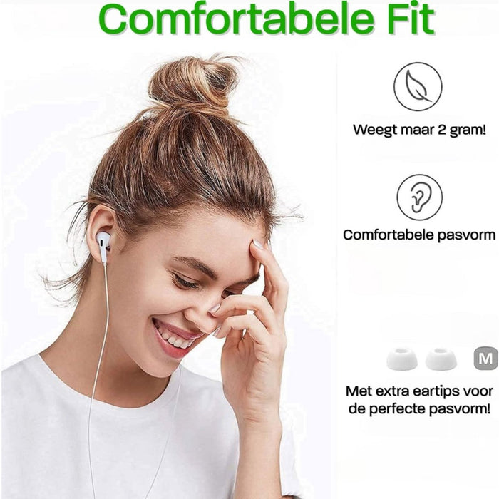 Phreeze EP8 Bedrade Lightning Headset - iPhone Oortjes - Geschikt voor Apple Earpods - Bedrade Oortjes met Lightning Aansluiting - Gevlochten Kabel - Extra Duurzaam - Zwarte - Losless Geluid - Comfortabele Pasvorm