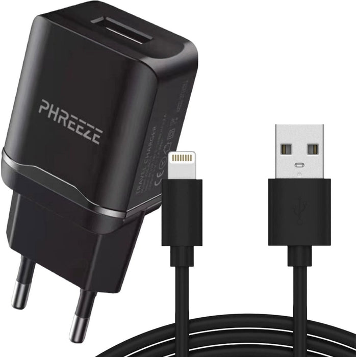 Phreeze® Gecertificeerde iPhone USB Stekker + iPhone Oplader Kabel 2 meter - Geschikt voor Apple iPhone 13 PRO/13/12/11/11 PRO/ XS/ XR/ X/ iPhone 8/ 8 Plus/ iPhone SE - Adapter