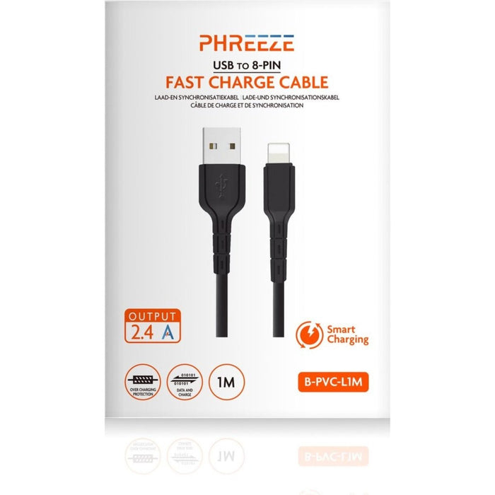 Phreeze® Gecertificeerde iPhone USB Stekker + iPhone Oplader Kabel 2 meter - Geschikt voor Apple iPhone 13 PRO/13/12/11/11 PRO/ XS/ XR/ X/ iPhone 8/ 8 Plus/ iPhone SE - Adapter