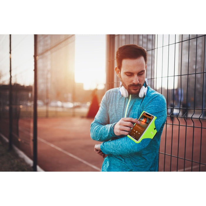 Phreeze Hardloop Telefoonhouder - Groen - Luchtig Neopreen - Kaartenvak - Sleutelvak - Airpods Vak -