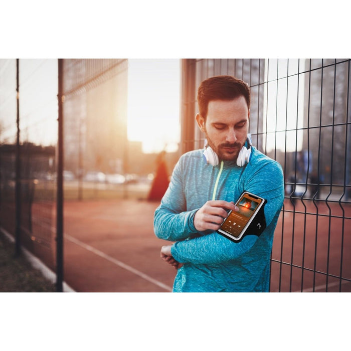 Phreeze Hardloop Telefoonhouder - Zwart - Luchtig Neopreen - Kaartenvak - Sleutelvak - Airpods Vak -