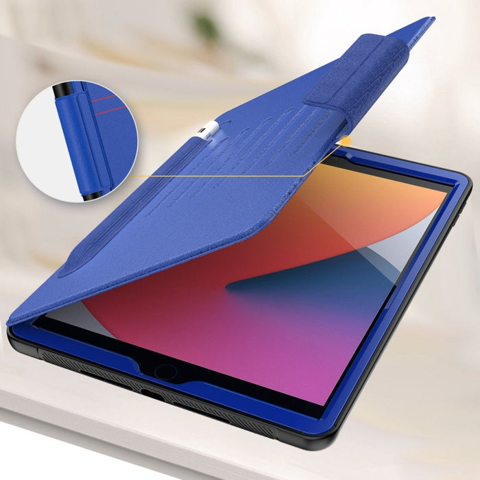 Phreeze iPad 10.2 (2019/2020/2021) Hoes - Magnetisch - Smart Folio Case - Ingebouwde Standaard - Apple Pencil vakje - Geschikt voor Apple iPad 7th/8th/9th Gen (10.2 inch) - Blauw - Tablet Hoezen - Phreeze