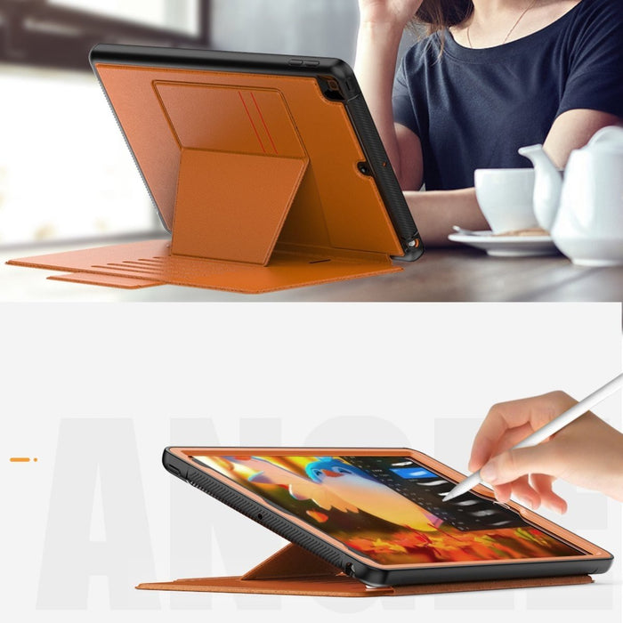 Phreeze iPad 10.2 (2019/2020/2021) Hoes - Magnetisch - Smart Folio Case - Ingebouwde Standaard - Apple Pencil vakje - Geschikt voor Apple iPad 7th/8th/9th Gen (10.2 inch) - Bruin - Tablet Hoezen - Phreeze