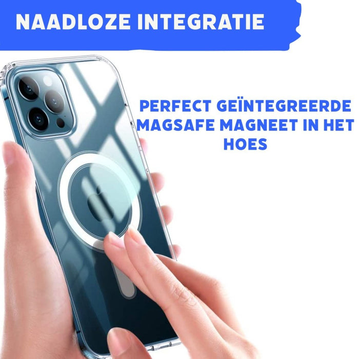 Phreeze™ iPhone 12 Hoesje Doorzichtig - iPhone 12 UltraHD Transparant Hoesje met Magneet Cirkel - Geschikt voor Apple iPhone 12