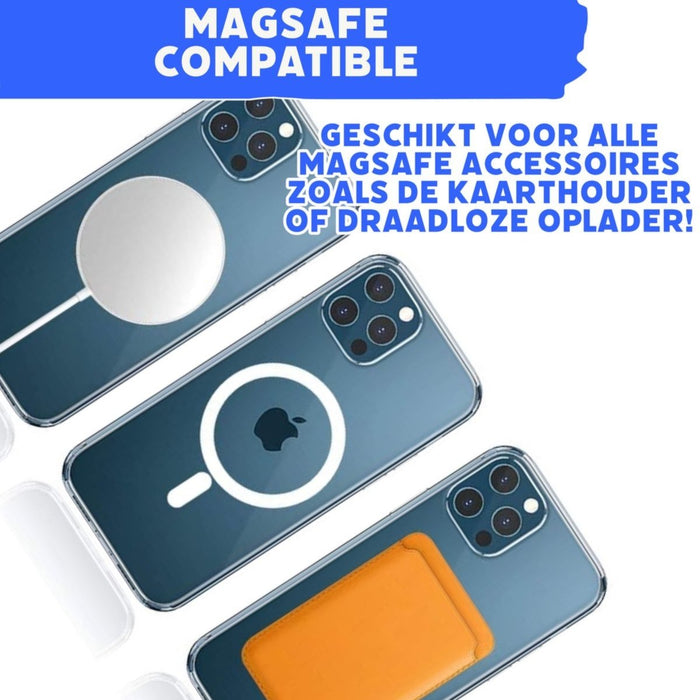 Phreeze™ iPhone 12 Hoesje Doorzichtig - iPhone 12 UltraHD Transparant Hoesje met Magneet Cirkel - Geschikt voor Apple iPhone 12