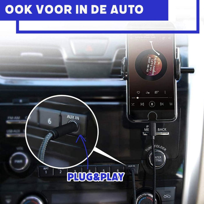 Phreeze™ iPhone Aux Kabel - Aux 3.5mm Jack naar Apple Lightning Audiokabel voor in Auto, Speaker en Soundbar - Geschikt voor iPhone X/11/12/13 en iPad