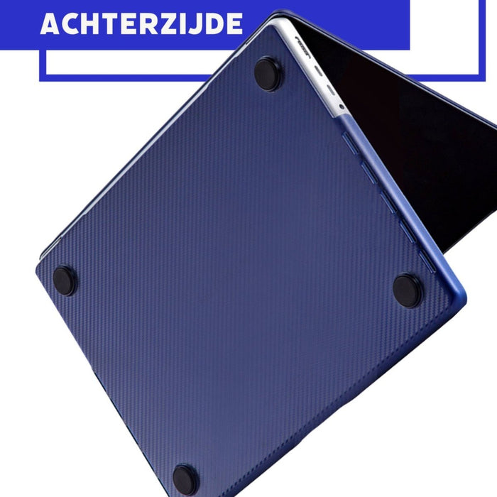 Phreeze MacBook Air Cover Blauw - Carbon Case voor MacBook Air (13 Inch) van 2018/2019/2020/2021/2022 - Hardcase A2337 M1, A1932, A2179