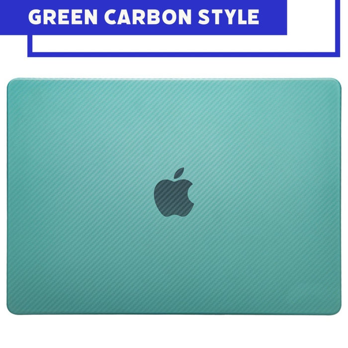 Phreeze MacBook Air Cover Groen - Carbon Case voor MacBook Air (13 Inch) van 2018/2019/2020/2021/2022 - Hardcase A2337 M1, A1932, A2179