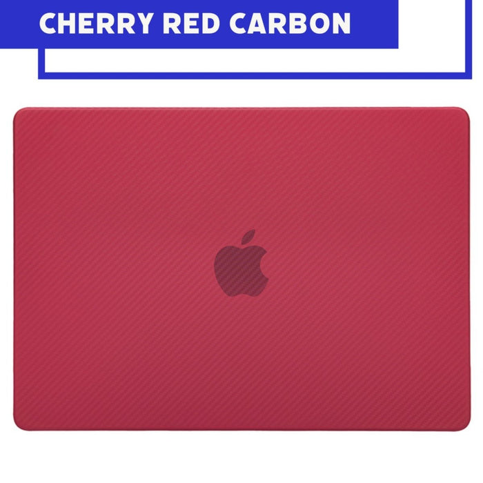 Phreeze MacBook Air Cover Rood - Carbon Case voor MacBook Air (13 Inch) van 2018/2019/2020/2021/2022 - Hardcase A2337 M1, A1932, A2179