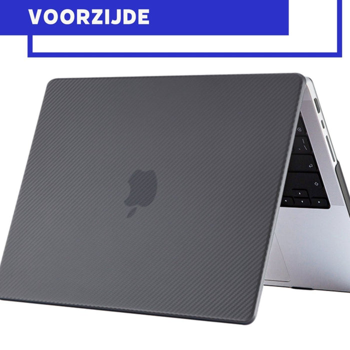 Phreeze MacBook Air Cover Zwart - Carbon Case voor MacBook Air (13 Inch) van 2018/2019/2020/2021/2022 - Hardcase A2337 M1, A1932, A2179