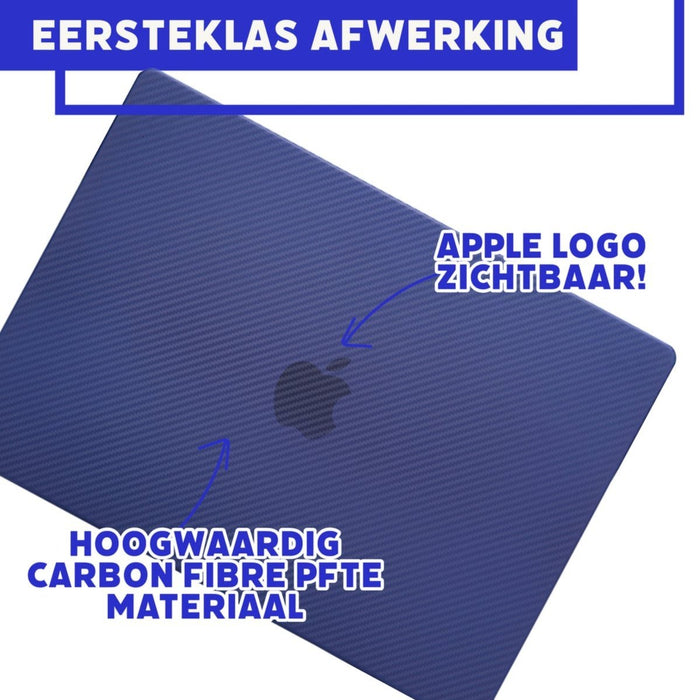 Phreeze MacBook Pro Cover Blauw - Carbon Case voor MacBook Pro (13 Inch) van 2022, 2021 en 2020 t/m 2016 - Hardcase A2338 M1, A2289, A2251, A2159, A1989, A1706, A1708