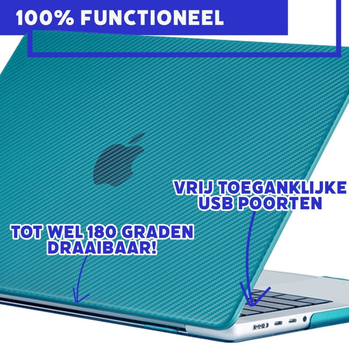 Phreeze MacBook Pro Cover Donker Groen - Carbon Case voor MacBook Pro (13 Inch) van 2022, 2021 en 2020 t/m 2016 - Hardcase A2338 M1, A2289, A2251, A2159, A1989, A1706, A1708