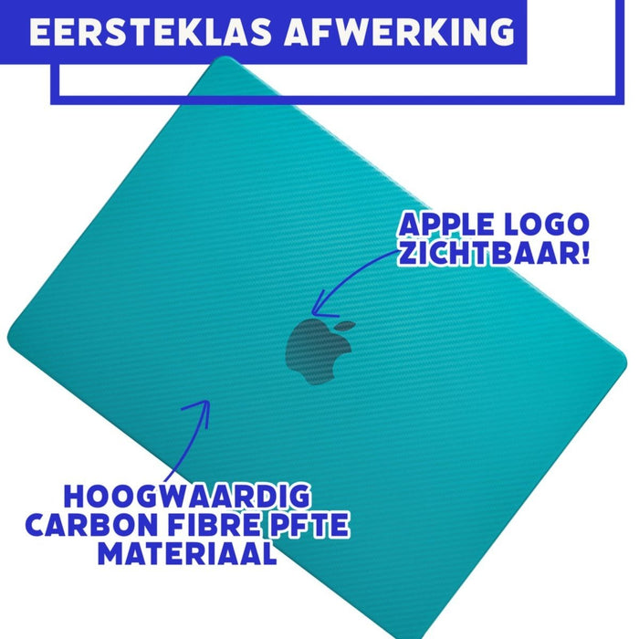 Phreeze MacBook Pro Cover Donker Groen - Carbon Case voor MacBook Pro (13 Inch) van 2022, 2021 en 2020 t/m 2016 - Hardcase A2338 M1, A2289, A2251, A2159, A1989, A1706, A1708