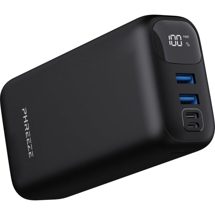 Phreeze Powerbank 27000 mAh - Zwart - Snellader - 2x USB-A (Quick Charge 3.0) + 1x USB-C (Power Delivery 3.0) - Geschikt voor Apple iPhone, iPad, Samsung, Android, Tablet - Powerbank iPhone - Powerbank Samsung - Powerbanks - Phreeze