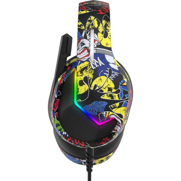 Phreeze™ Pro Game Headset met Microfoon - Graffiti - Koptelefoon met Draad - RGB Gaming Headset voor PC, PS4, PS5, Nintendo Switch - Hoofdtelefoon Kawaii