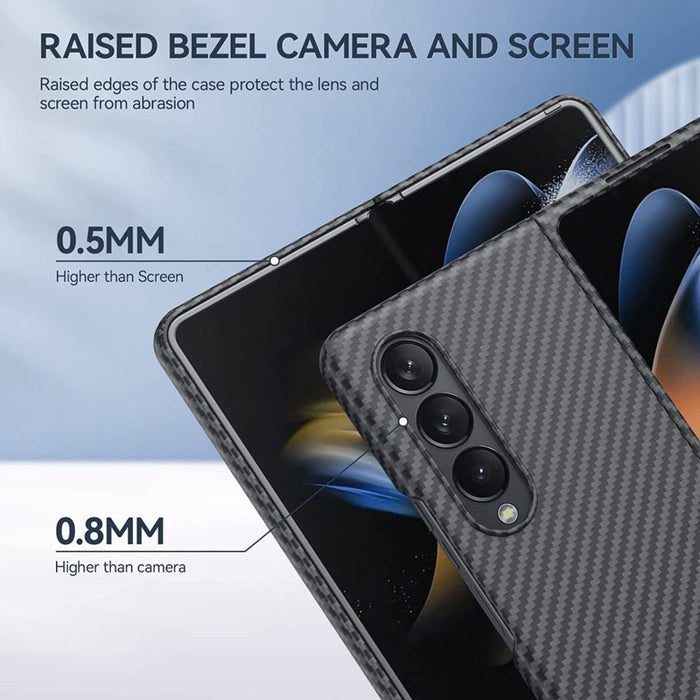 Phreeze™ Samsung Z Fold 4 Hoesje Carbon Zwart - Anti Schok - Draadloos Opladen - Geschikt voor Samsung Galaxy Z Fold 4