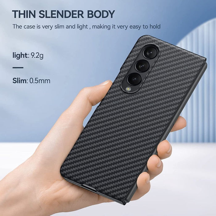 Phreeze™ Samsung Z Fold 4 Hoesje Carbon Zwart - Anti Schok - Draadloos Opladen - Geschikt voor Samsung Galaxy Z Fold 4