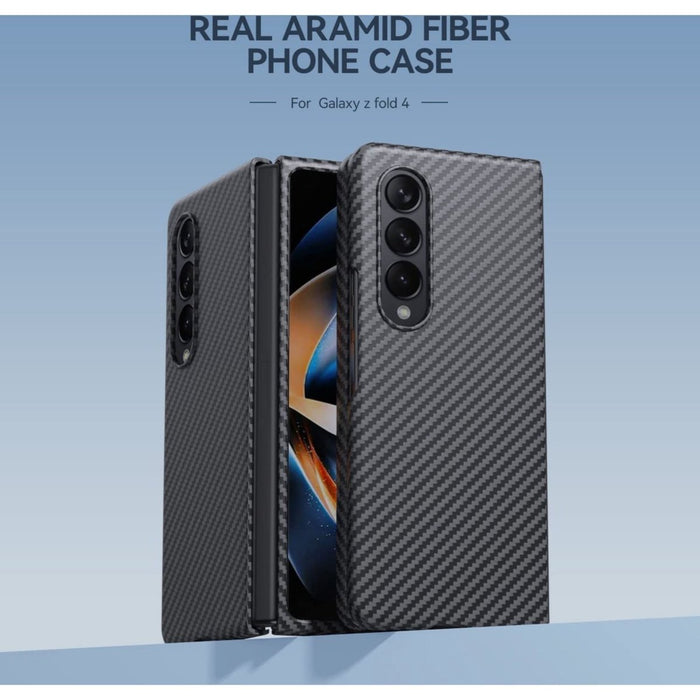 Phreeze™ Samsung Z Fold 4 Hoesje Carbon Zwart - Anti Schok - Draadloos Opladen - Geschikt voor Samsung Galaxy Z Fold 4