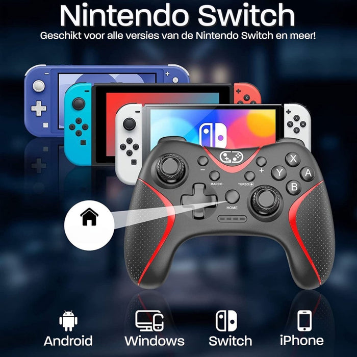 Phreeze Switch Pro Controller - Geschikt voor Nintendo Switch - Controllers Pro - Turbo - Macro - Motion Sensor - Draadloos