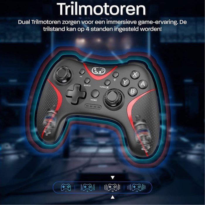 Phreeze Switch Pro Controller - Geschikt voor Nintendo Switch - Controllers Pro - Turbo - Macro - Motion Sensor - Draadloos