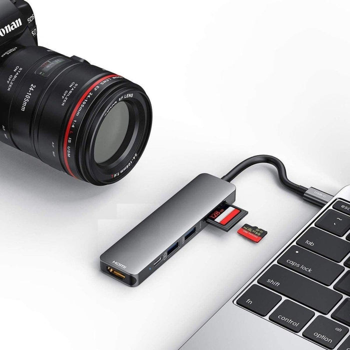 Phreeze USB-C Hub naar HDMI - USB-C 100W - USB 3.0 - USB 2.0 - SD-kaart - Micro-USB USB Kaart - Geschikt voor MacBook Pro 2016-2019 / MacBook Air 2018-2019 / MacBook 12 inch 2015 - 2017