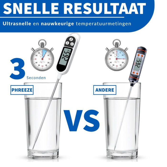 Phreeze Vleesthermometer - Digitaal - Thermometer BBQ - Kernthermometer - Digitale Vlees Thermometer - Grillmeister - Gadgets - Phreeze