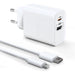 Power Delivery USB-C Oplader 20W + USB-C naar Lightning Kabel - 2 Meter - Geschikt voor iPhone / Oplader iPhone / iPhone Oplader - MFi gecertificeerd - Wit - Opladers - Phreeze