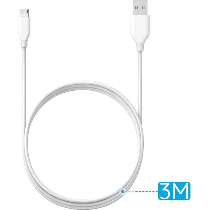 Power TPE Micro-USB Kabel voor Samsung / Huawei / PS4 - Data en Sychronisatie - Snellaadkabel Opladerkabel Snoer Oplaadsnoer - Micro USB Fast Charging - Oplaadkabel - 3 Meter
