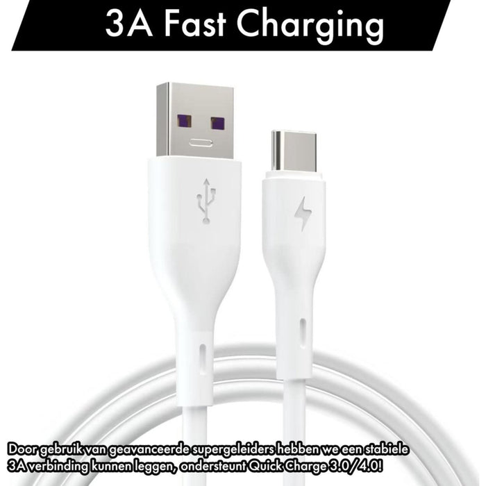 Premium Fast Charger Samsung + Extra Sterke USB-C Kabel - 2 Meter - Snellader - Voor Samsung Oplader A51/A52/A53/A71/A72/A73/A11/A12/A13 etc.