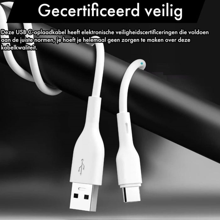 Premium Fast Charger Samsung + Extra Sterke USB-C Kabel - 2 Meter - Snellader - Voor Samsung Oplader A51/A52/A53/A71/A72/A73/A11/A12/A13 etc.