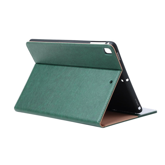 Premium iPad 2018/2017/Air 2/ Air Hoes - Luxe iPad Hoesje - Vegan Lederen Cover voor iPad Air & Air 2 - Book Case voor iPad 5e en 6e Generatie - Premium Tablethoes voor Apple iPad 9.7 - Groen